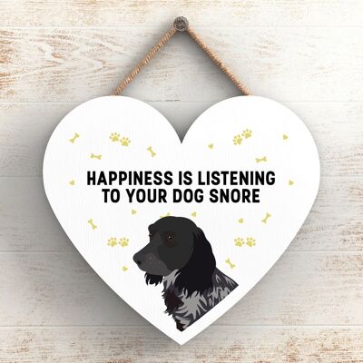 P5785 - Cocker Spaniel Happiness Dog Snoring Without Katie Pearson Artworks Heart Hanging Plaque