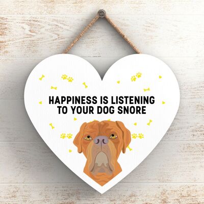 P5791 – Dogue de Bordeaux Happiness Hund schnarcht ohne Katie Pearson Kunstwerke Herz zum Aufhängen