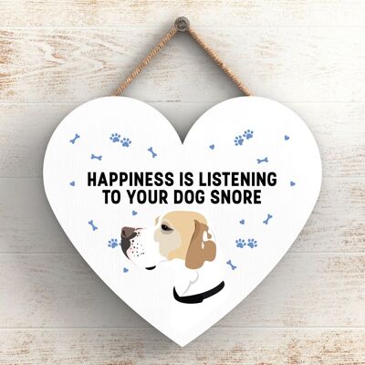 P5792 - English Pointer Happiness Dog Snoring Without Katie Pearson Artworks Heart Hanging Plaque