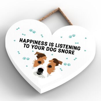P5801 - Jack Russell Happiness Dog Snoring Without Katie Pearson Artworks Plaque à suspendre en forme de cœur 4