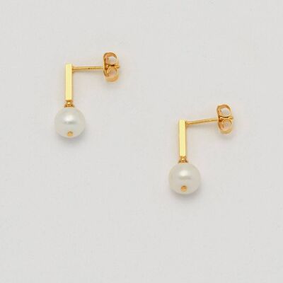 Barocke Perlen- und Bar-Tropfen-Ohrringe