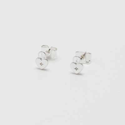 Heart Padlock Studs