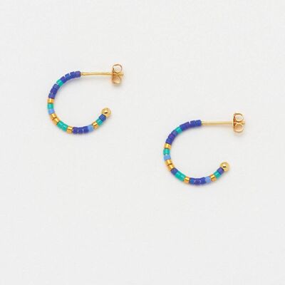 Night Sky Beaded Hoop Earrings