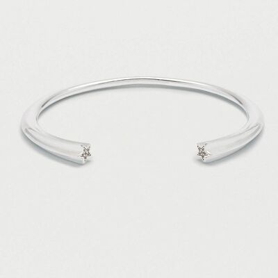 Open Cuff Bangle with Star CZ Detail