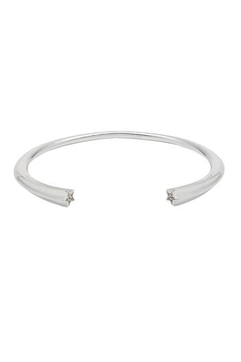 Bracelet manchette ouvert avec détail étoile CZ 3