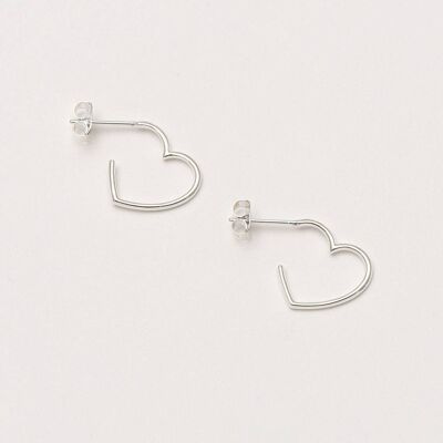 Open Heart Hoop Earrings