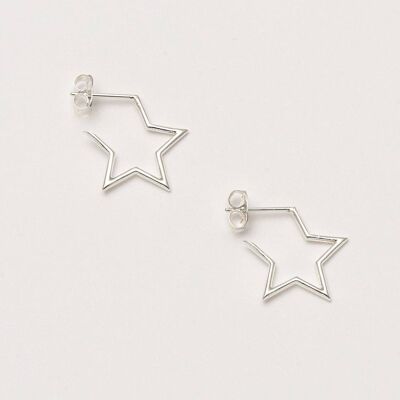 Open Star Hoop Earrings