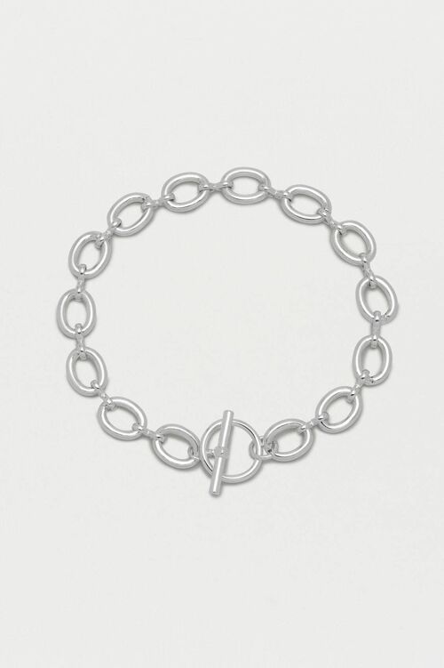 Oval Link T-Bar Chain Bracelet