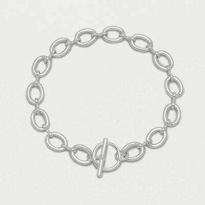 Oval Link T-Bar Chain Bracelet