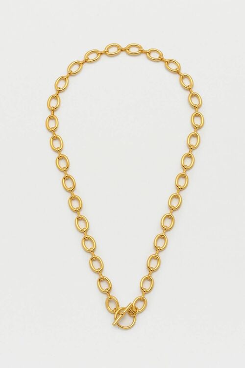 Oval Link T-Bar Chain Necklace