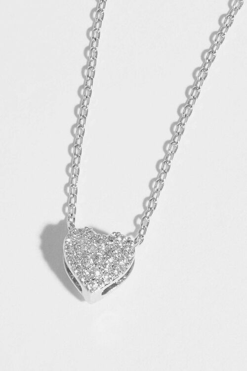 Pave Heart Slider Necklace