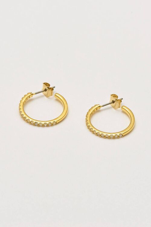 Pave Set Large Hoop Earrings