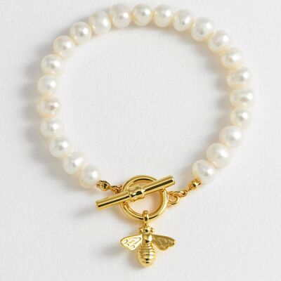 Bracciale Pearl Bumble Bee T-Bar