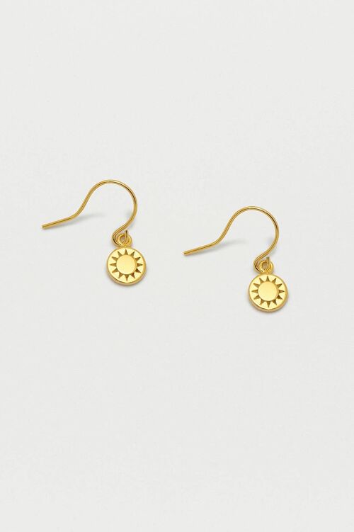 Sun Charm Drop Earrings