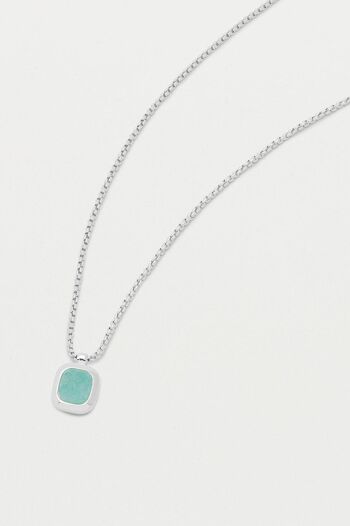 Pendentif Tablette Argent / Amazonite 1