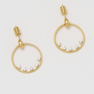 Teardrop CZ Circle Earrings