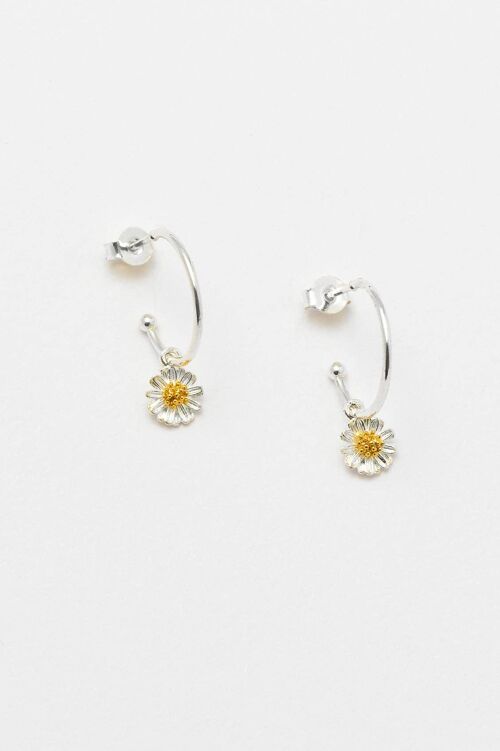 Wildflower Drop Hoop Earrings