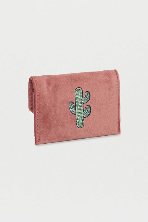 Embroidered Cactus Envelope Card Holder