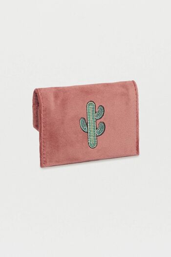 Porte-cartes enveloppe cactus brodé 1