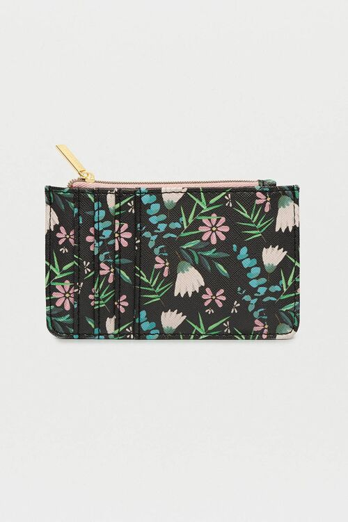 Rectangle Card Purse Dark Floral