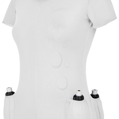 Maglietta Ladyworks da donna con portabottiglie, bianca