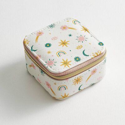 Tiny Square Jewellery Box Cream