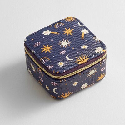 Tiny Square Jewellery Box Navy