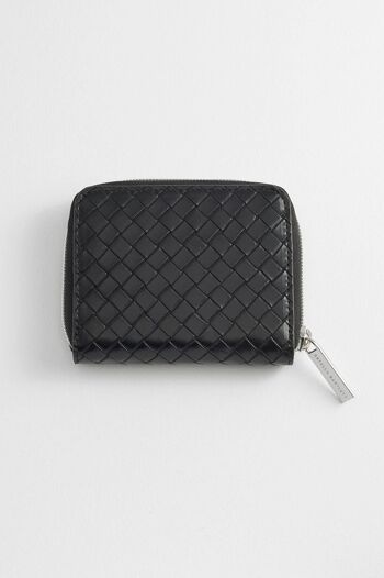 Porte-monnaie Zip Tissage Noir 1