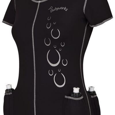 Ladyworks women's t-shirt with bottle holder, black