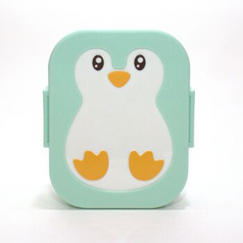 Rentrée des classes - Back to School - Boite à goûter  Pinguin - Menthe - Sans BPA 1