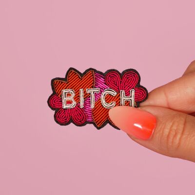 Bitch brooch - handmade cannetille embroidery