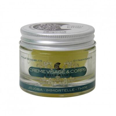 cream for sensitive skin face and body "Her and Him" with immortelle