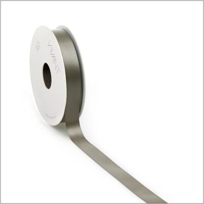 Satin ribbon - taupe - 10 mm x 25 meters