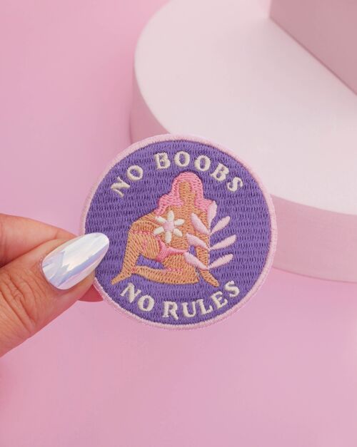 Patch thermocollant No boobs no rules - girl power