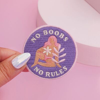 Iron-on patch No boobs no rules - girl power