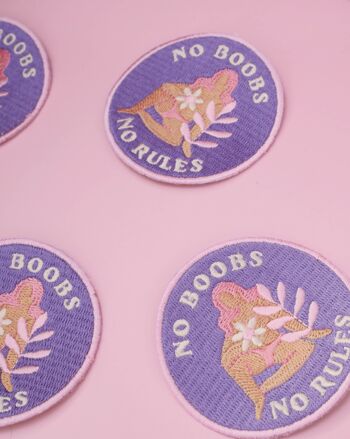 Patch thermocollant No boobs no rules - girl power 2
