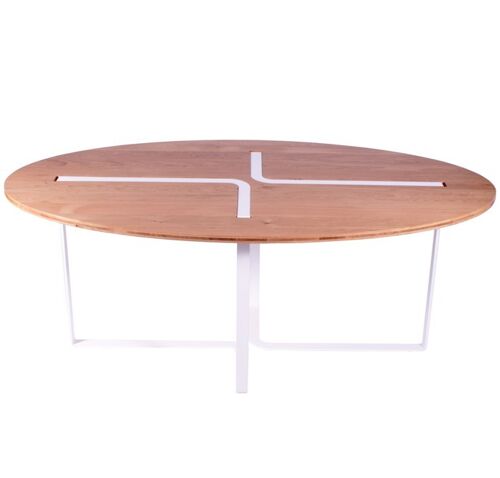 Table ovale design Sangle en chêne massif