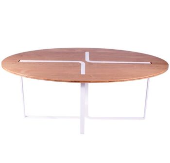 Table ovale design Sangle en chêne massif 1