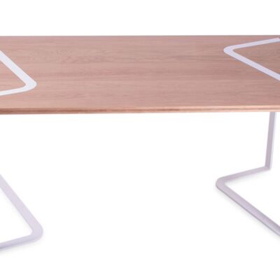 Rectangular Sangle table in solid oak and metal