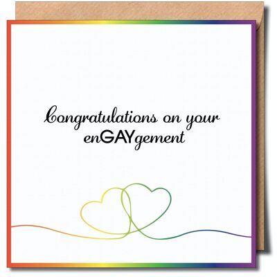 Félicitations pour votre carte de vœux enGAYgement. Carte de fiançailles gay