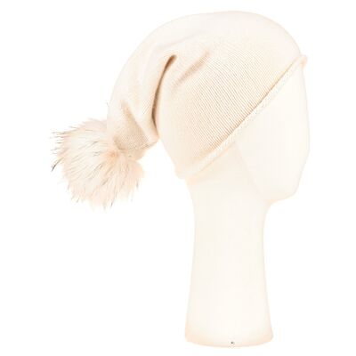 Cappello da elfo in cashmere con pompon