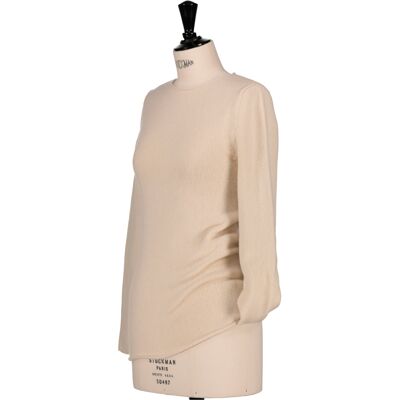 Long round neck sweater 100% cashmere