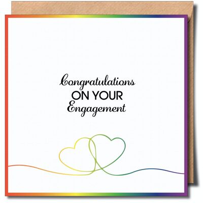 Felicitaciones por su tarjeta de felicitación de compromiso lgbtq+.