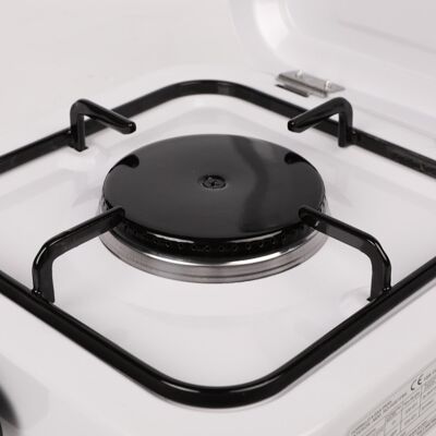 Cuisinière à gaz 3 brûleurs, émaillé blanc