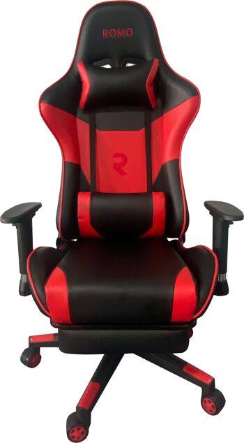 Chaise de jeu rouge avec repose-jambes