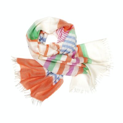 Pañuelo Weekender Capri de seda y cachemir a rayas