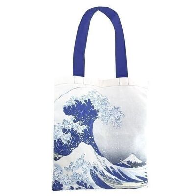 Bolso de mano de algodón Luxe, Hokusai