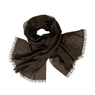 Weekender Schal aus dunklem Loden, Kaschmir und Seide