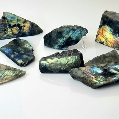 Cristaux de Labradorite Tranches à moitié polies