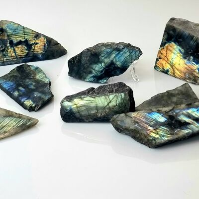 Labradorite Crystals Half Polished Slices